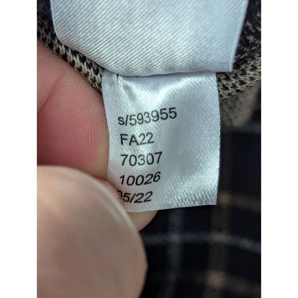 ANN TAYLOR Black Plaid Paper Bag Ankle Pants Pockets Small - Picture 7 of 7